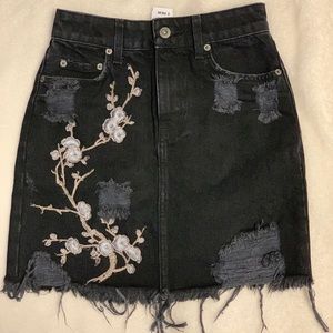 Black Denim Carmar Skirt